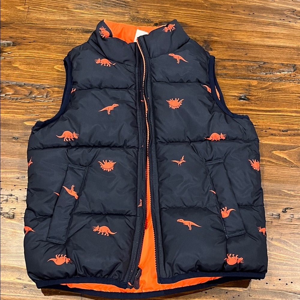 GAP Kids Dinosaur Print Vest - Navy and Orange